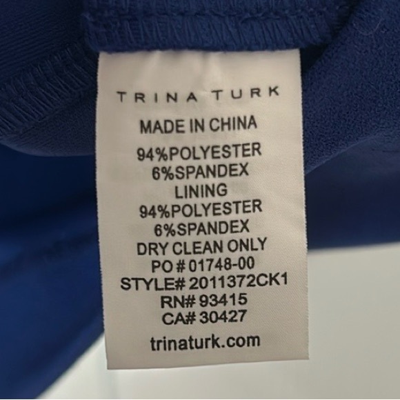 Trina Turk FROU FROU Midi Semi-formal Cocktail Blue Midi dress with Bow Size 14 - Picture 13 of 13